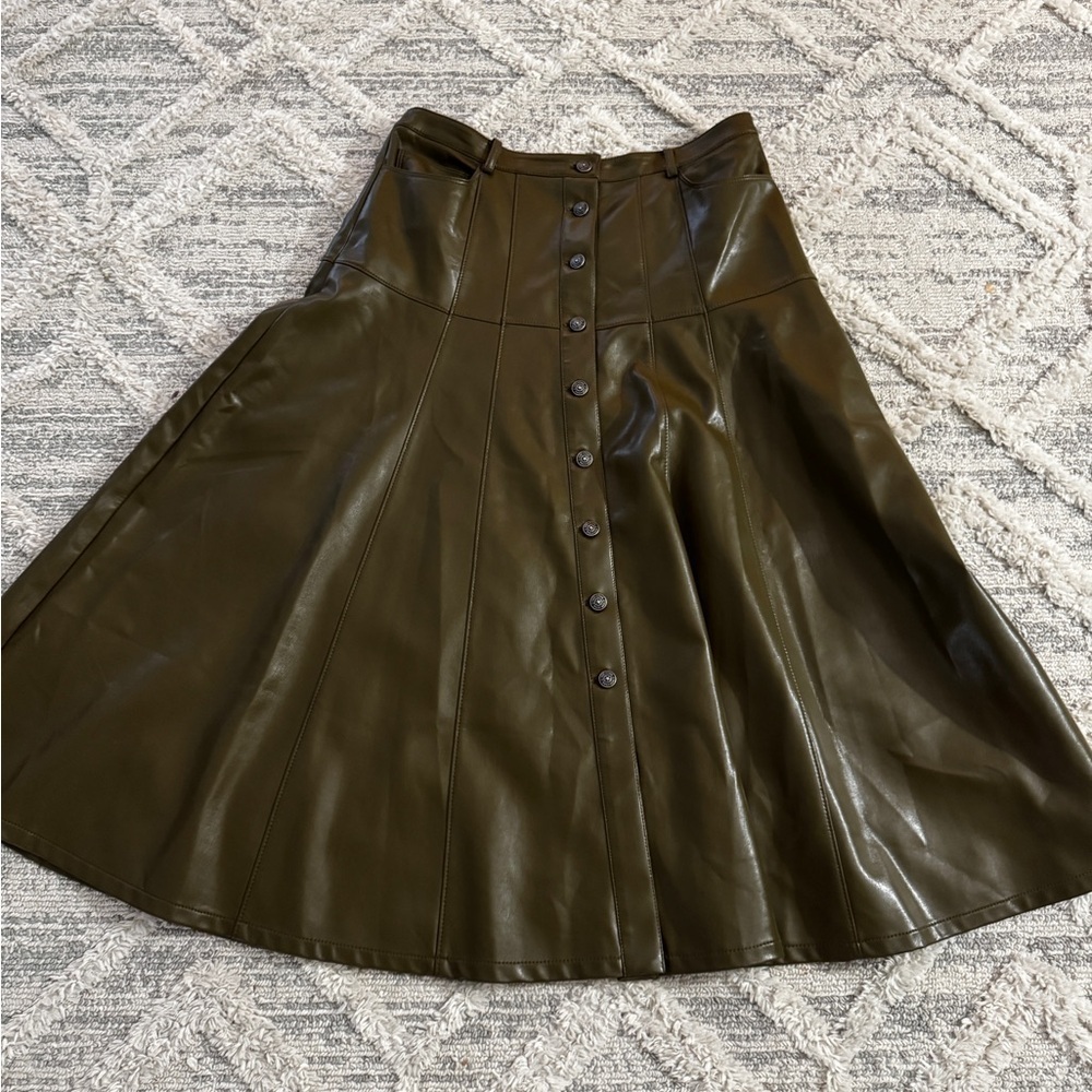 CINQ À SEPT
VEENA SKIRT - A-LINE SKIRT - DARK OLIVE Size 12 - Picture 12 of 14
